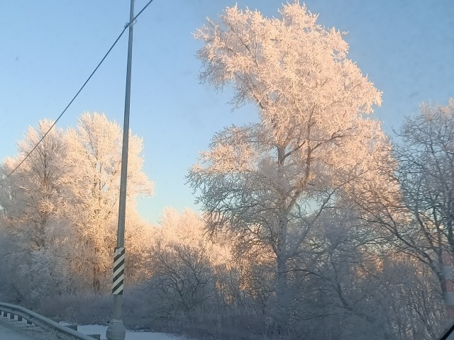 Снег и мороз в деревне