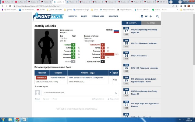 Российский боец MMA выиграл бой после того, как к клетке прорвалась его переживающая жена