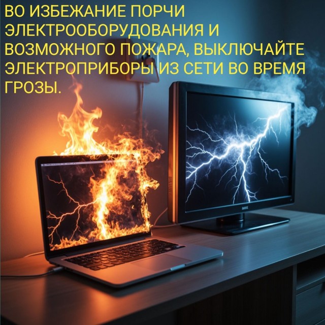 Молния сожгла ПК через интернет-кабель