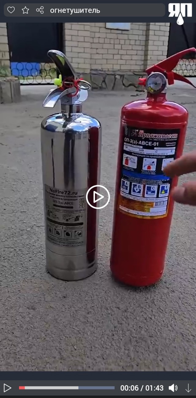 Сравнение огнетушителей