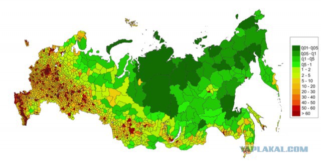 Смертность за 2018 год в России заметно превысила рождаемость