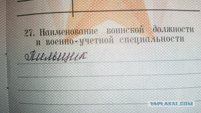 А что у вас написано в военном билете?