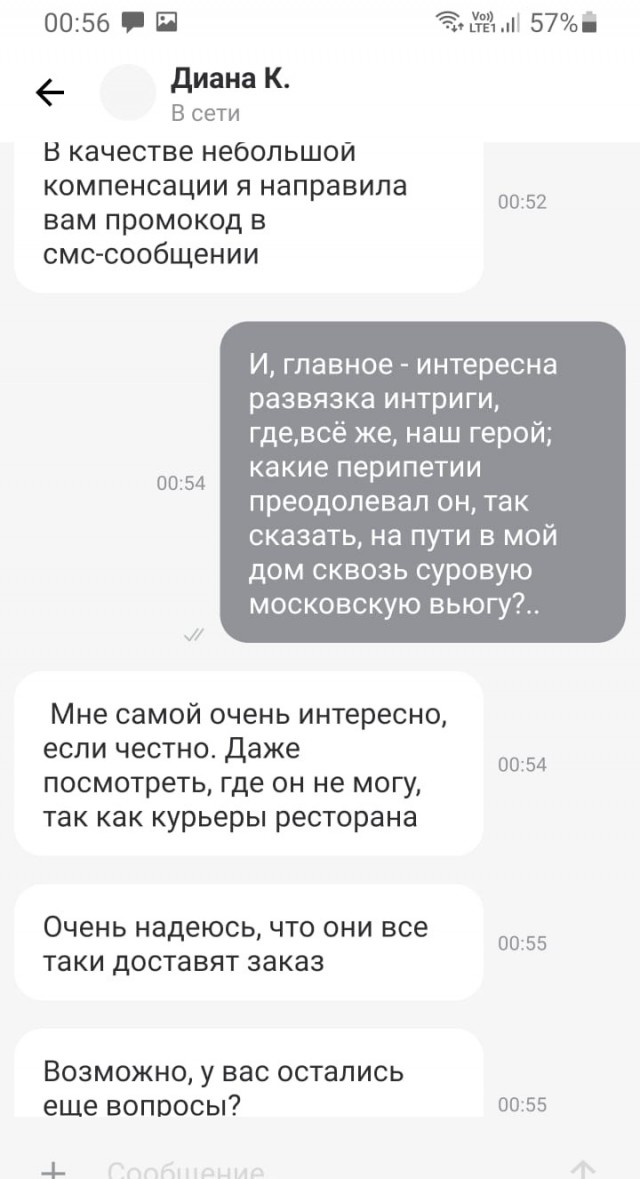 Курьер с шашлыком изчез в метели...