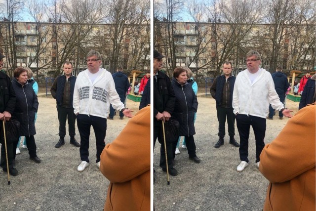 В Нижегородской области депутат Роман Шилов вышел пообщаться с жителями на тему разрухи в городе Дзержинск в куртке Emporio Armani