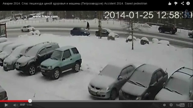 Спас пешехода ценой здоровья и машины.Петрозаводск