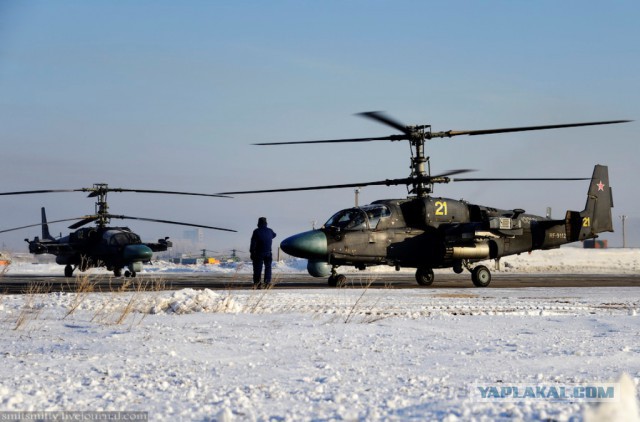 Тренировочные полеты боевых вертолетов Ка-52