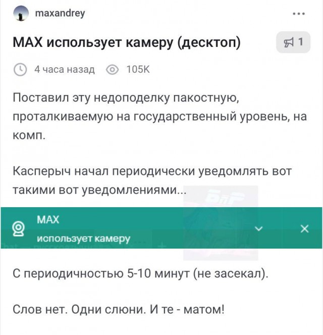 Госмессенджер Max снимает вас на камеру каждые 5–10 минут