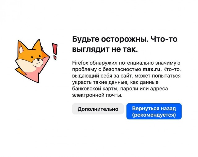 Веб-версия Макса перестала открываться у некоторых юзеров