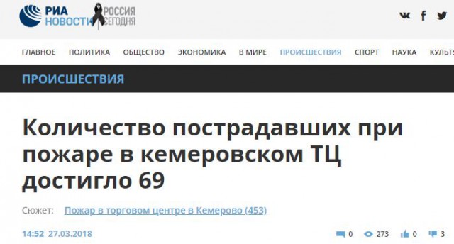 Митинг в Кемерово 27 марта 2018г