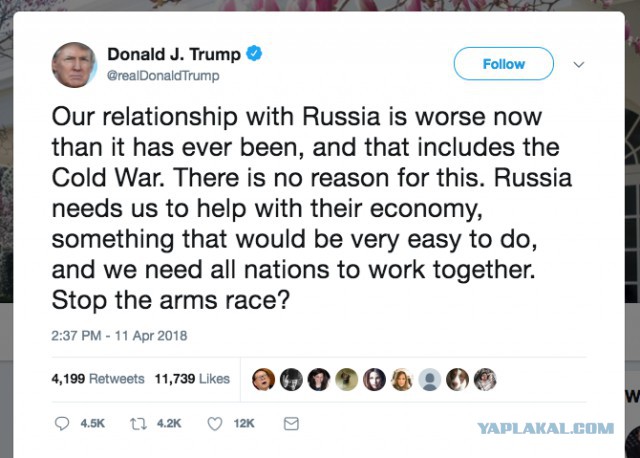 Трамп пообещал нанести ракетный удар по Сирии: "Готовься, Россия, они прилетят"