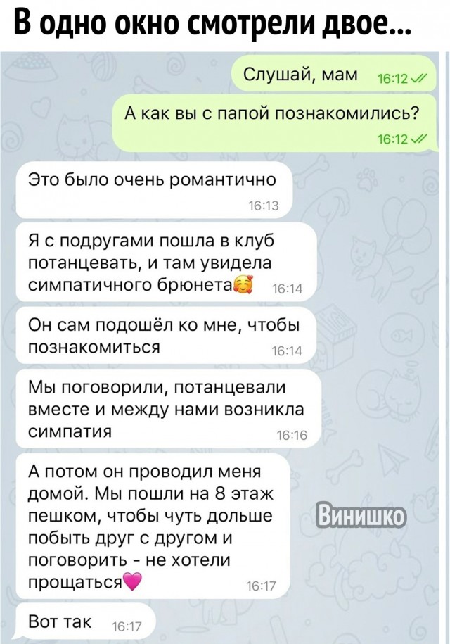 В одно окно смотрели двое... Как я встретил вашу маму...