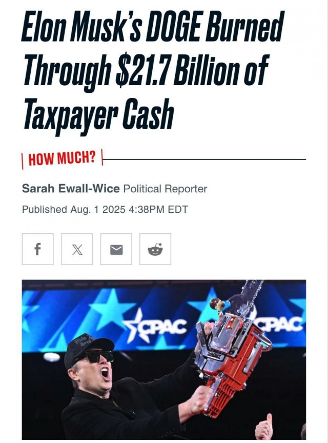 Илон Маск потратил $21 млрд из бюджета США, чтобы сократить расходы