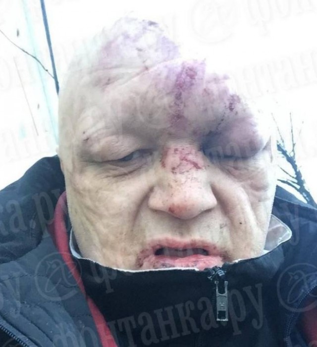 Драка с участием Стаса Барецкого на Московском проспекте, снятая очевидцем изнутри