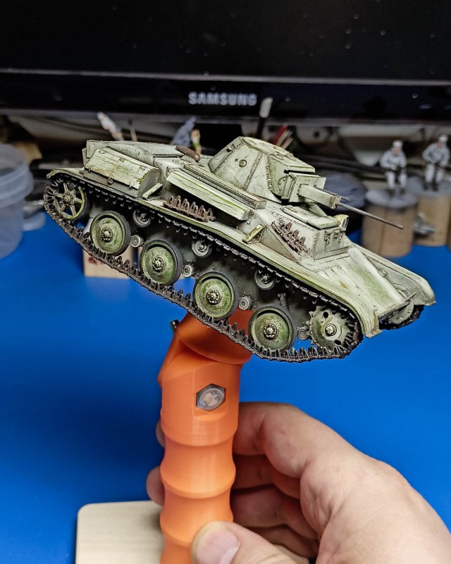 Зимняя диорама с танком т-60 и танковым десантом