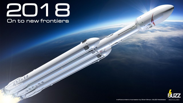 Falcon Heavy установлена на стартовом столе