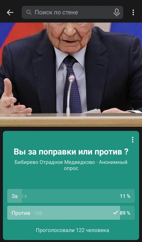 В Нижнем Новгороде в одной из групп поставили опрос по голосованию.