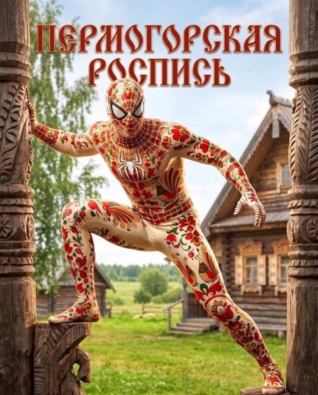 Изучаем русские народные промыслы с человеком-пауком