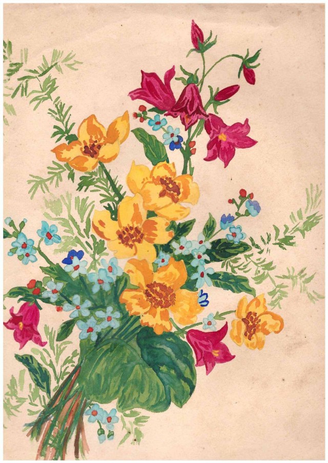 Рисунки семиклассницы М.Папкович 1940г.