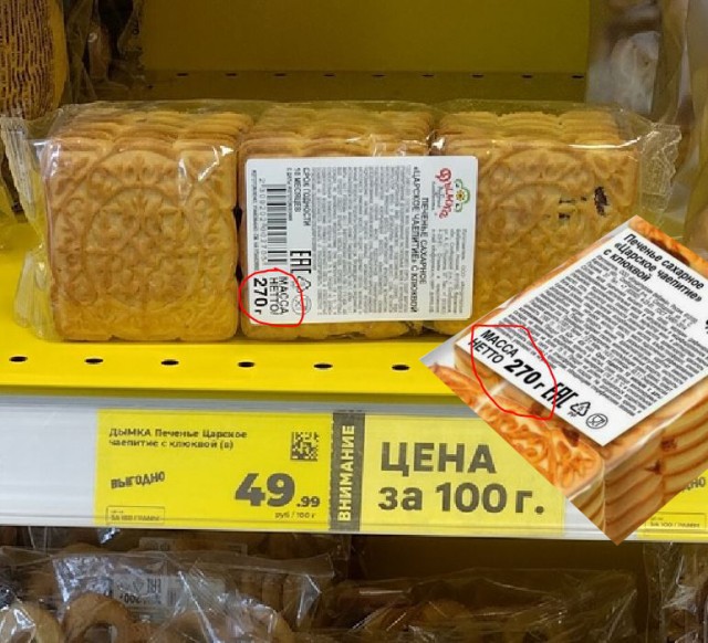 «Магнит» начал писать цену за 100 грамм товара, а не за упаковку