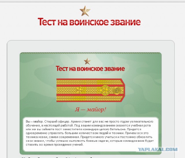 Какое у вас звание? Тест от министерства обороны)