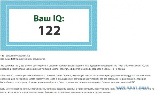 А какой у Вас IQ?