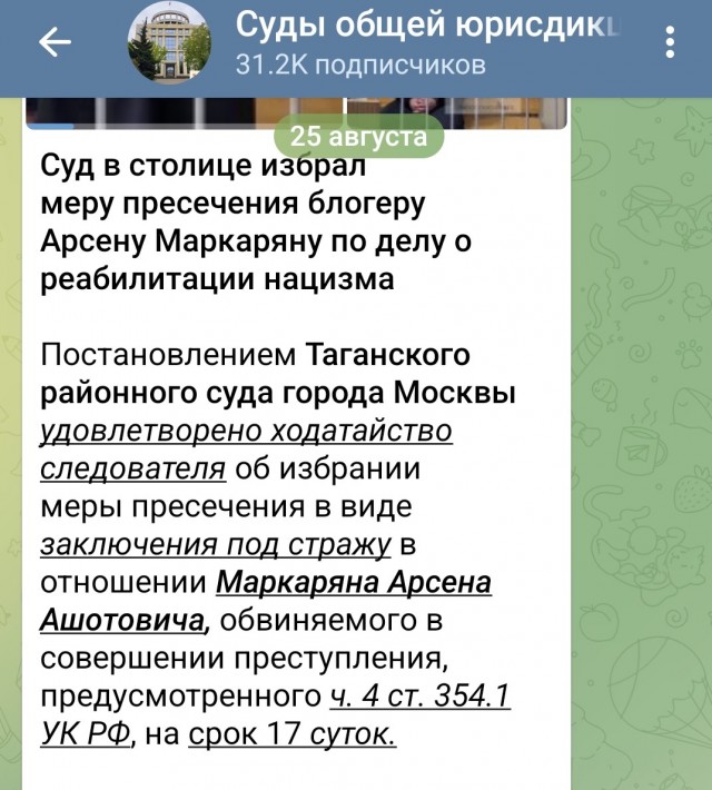 Статью, на более тяжкую, суд всё таки не изменил