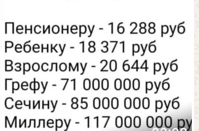 В России установили прожиточный минимум на 2026 год