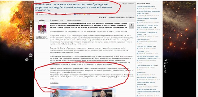 «Однажды они разрешили нам вырубить целый заповедник»: китайский чиновник похвалил россиян за щедрость