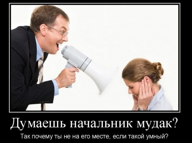 Вечная история. Я начальник, ты - дурак