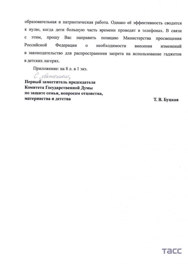 Депутат Буцкая требует запретить использование мобильных телефонов в детских лагерях