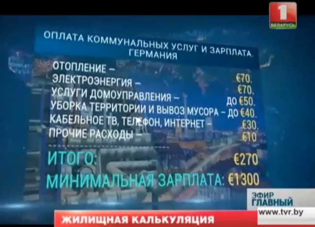 Стоимость ЖКХ в России, Литве, Испании и Германии