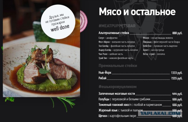 Степень прожарки стейка "Яжемать!"