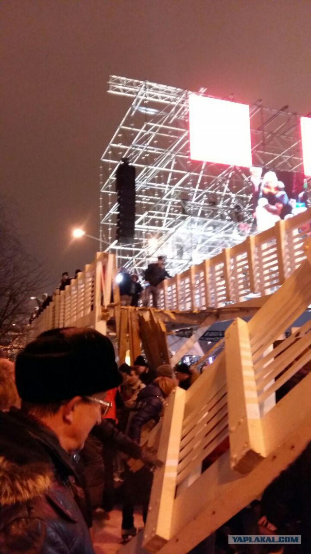 В парке Горького в Москве обвалился деревянный мост для пешеходов