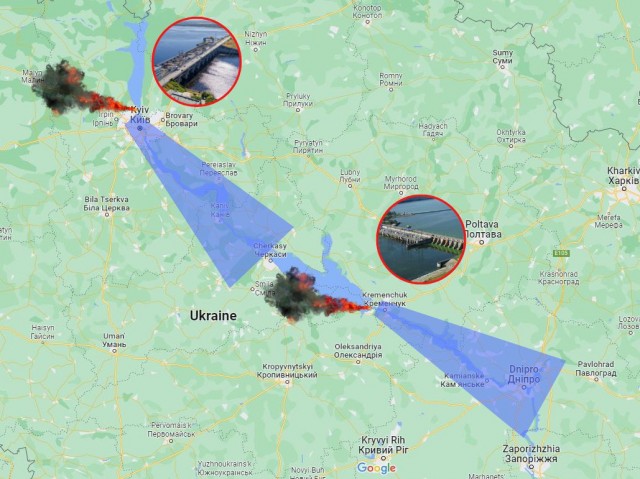 Модель затопления Херсонской области в случае подрыва дамбы