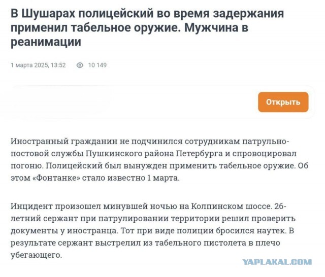Началось ? Хотя возможно он был один. Полиция наконец-то стала постреливать.