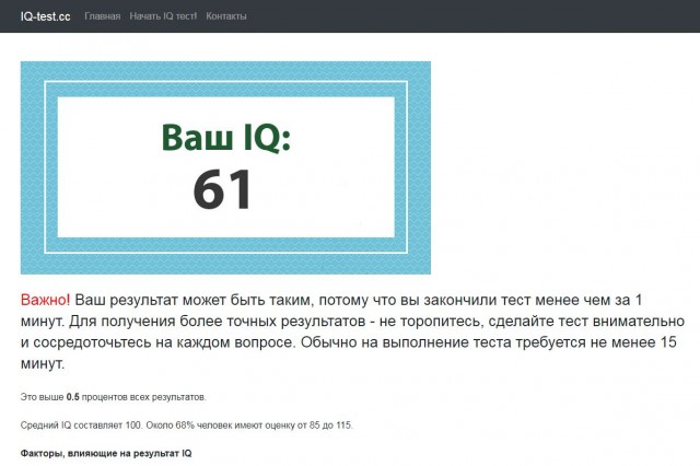 А какой у Вас IQ?