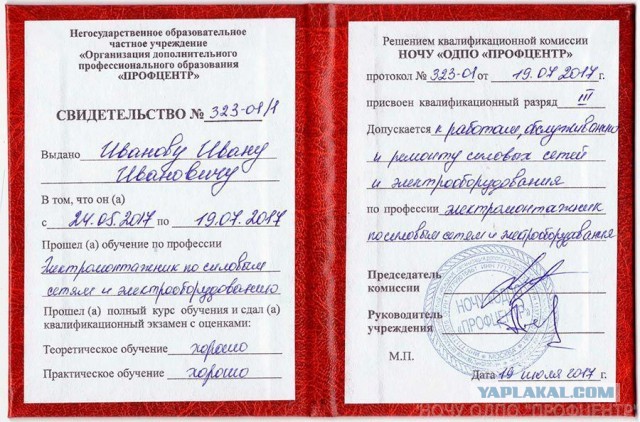 Посвящение в электрика