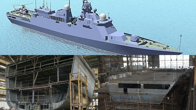 Новейший корвет для ТОФ "Резкий" вывели со стапеля в Комсомольске-на-Амуре
