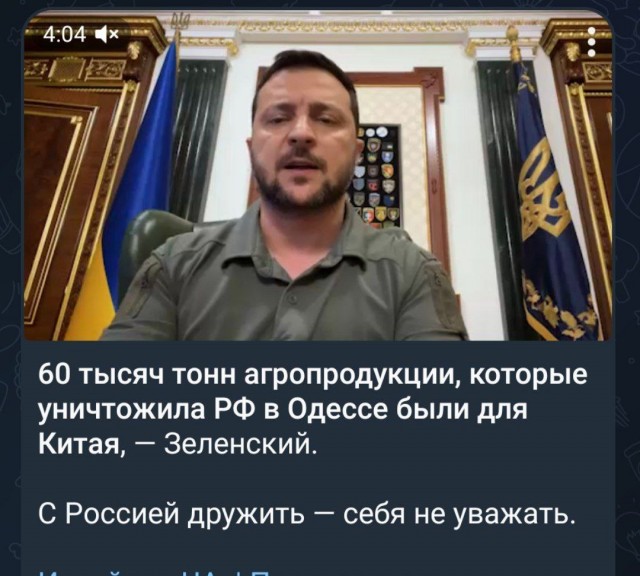 На Украине сообщили о повреждении значительной части зерновой экспортной инфраструктуры
