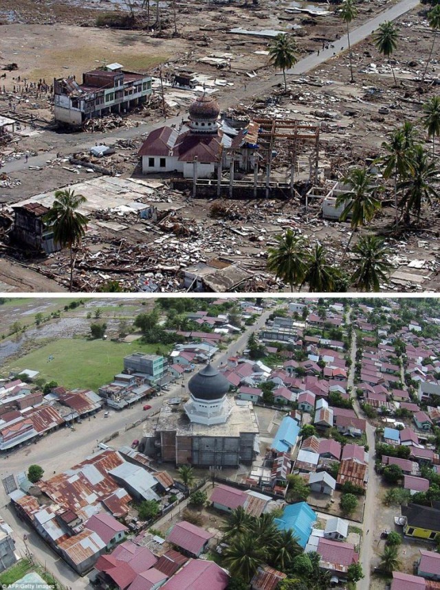 10 лет спустя цунами: фото восстановления Индонези