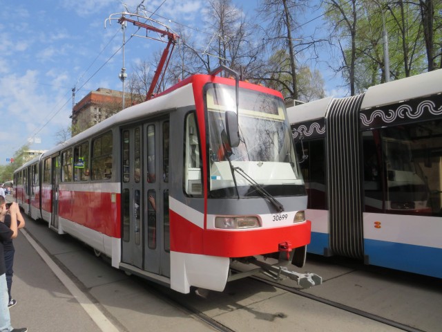 Парад трамваев в Москве вчера