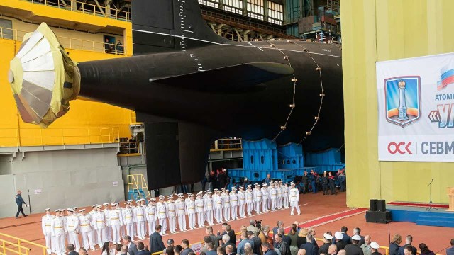 Атомный подводный крейсер «Ульяновск» спустили на воду