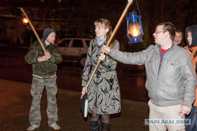 Антиолимпийское факельное шествие в Костроме