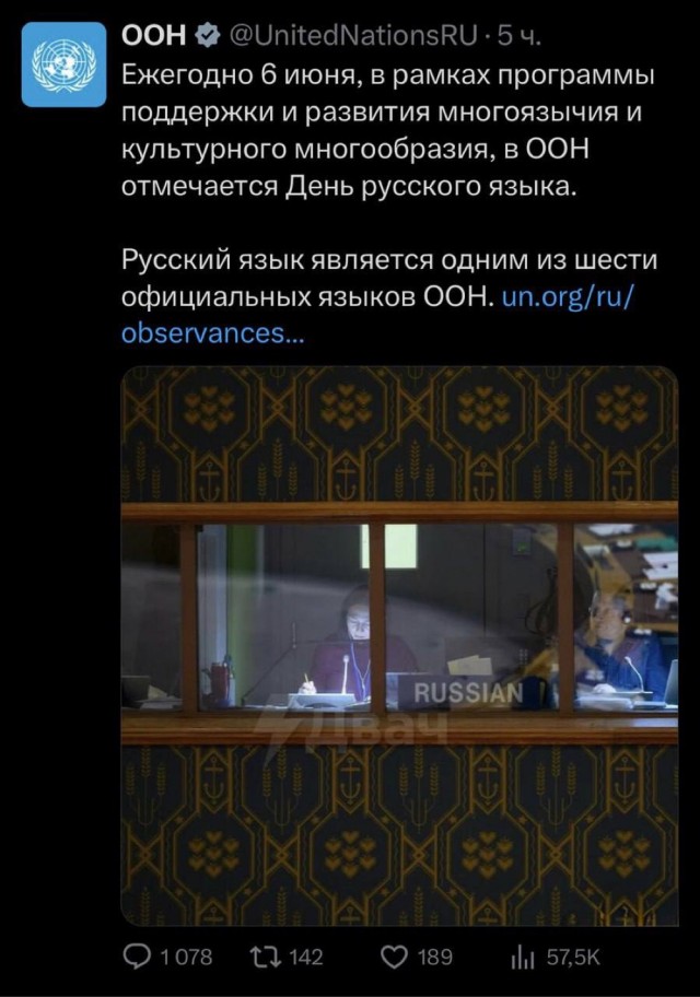 ООН в твиттере поздравила с Днём русского языка после чего началось