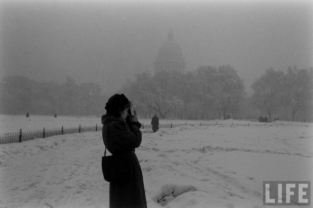 Американские туристы в Ленинграде зимой 1955-1956г