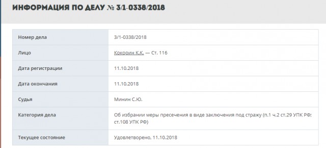 Суд арестовал Кокорина по делу о хулиганстве на два месяца