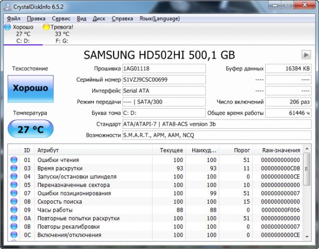 Чистка контактов HDD