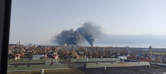Пожар  около нефтебазы в Брянске