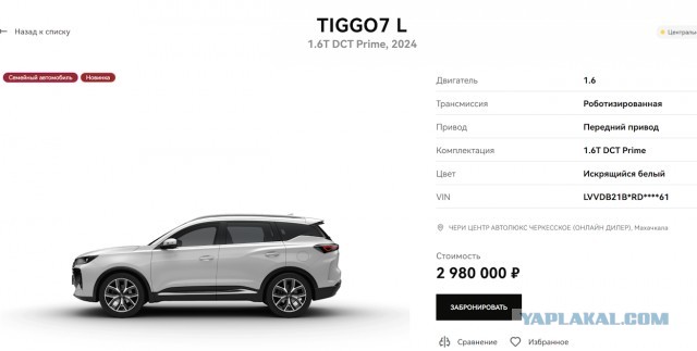 Сколько стоит в Китае Chery Tiggo 7