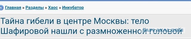 Тайна гибели в центре Москвы: тело Шафировой нашли с разможенной головой